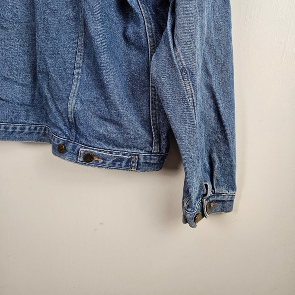 Vintage Eddie Bauer Denim Trucker Jean Jacket Men's XL Blue Classic - Picture 5 of 6